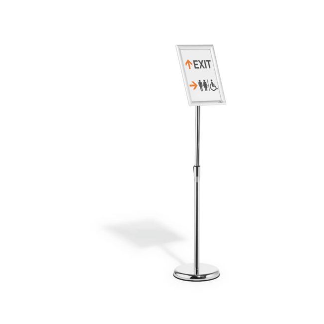 Durable Floor Infostand With Aluminium Snap Frame A4 Silver 479823 image 2