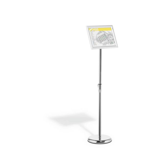 Durable Floor Infostand With Aluminium Snap Frame A4 Silver 479823 image 3