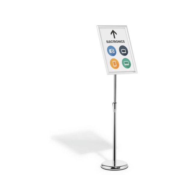 Durable Floor Infostand With Aluminium Snap Frame A3 Silver 479923 image 2
