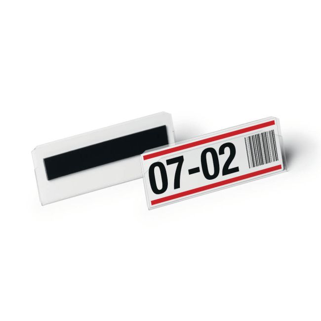 Durable Magnetic Document Pocket Hard Cover 100x38mm Transparent (Pack of 10) 119519 image 2