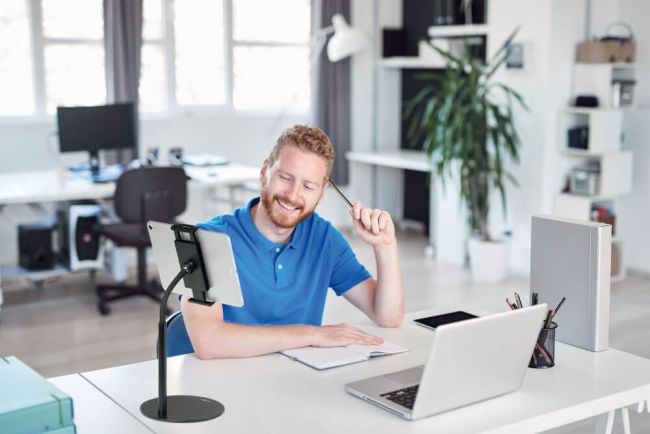 Durable TWIST 360 Gooseneck Tablet and Phone Holder iPad Desk Stand Black 894101 image 7