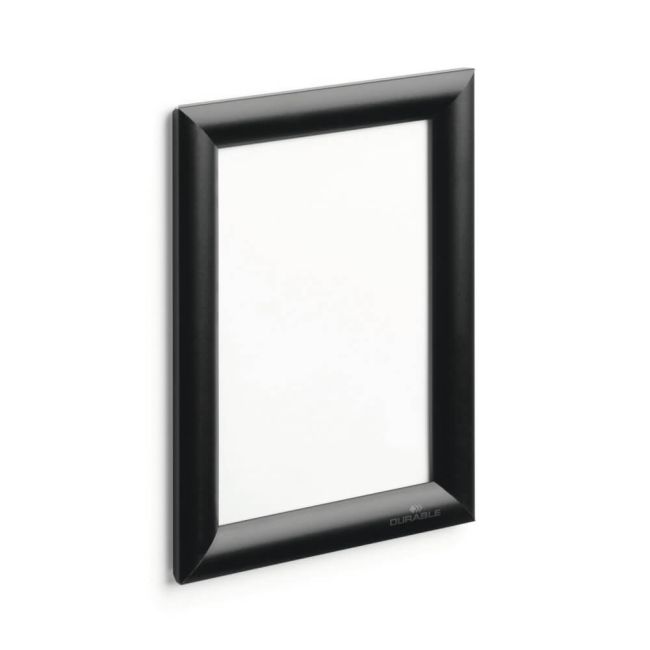 Durable Aluminium Snap Frame Notice Holder A5 Black 479501 image 1