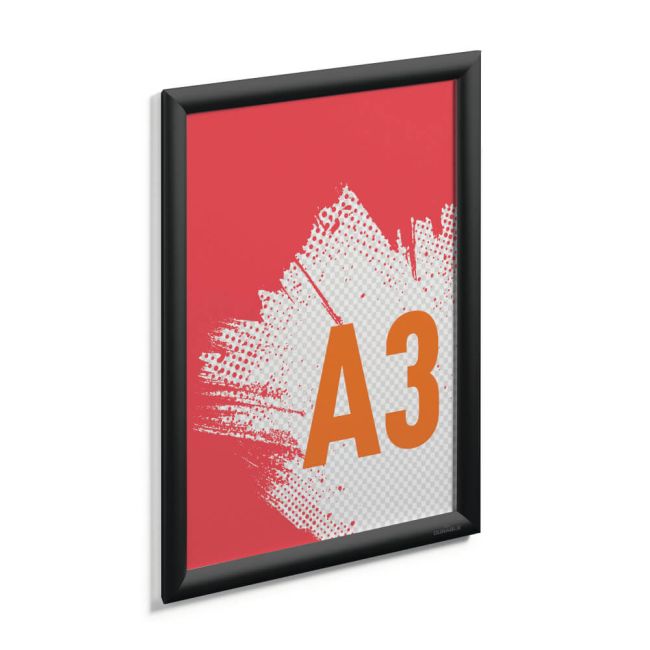 Durable Aluminium Snap Frame Notice Holder A3 Black 479701 image 3