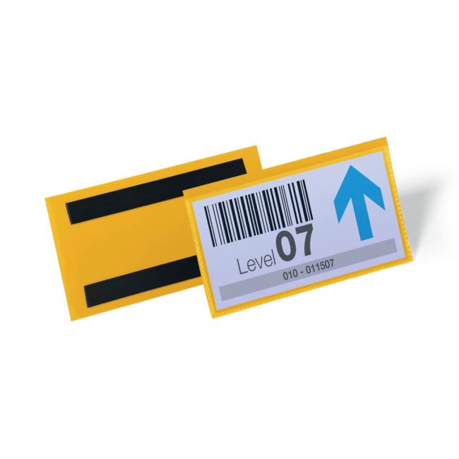 Durable Magnetic Document Pocket 150x67mm Yellow (Pack of 50) 174204 image 2