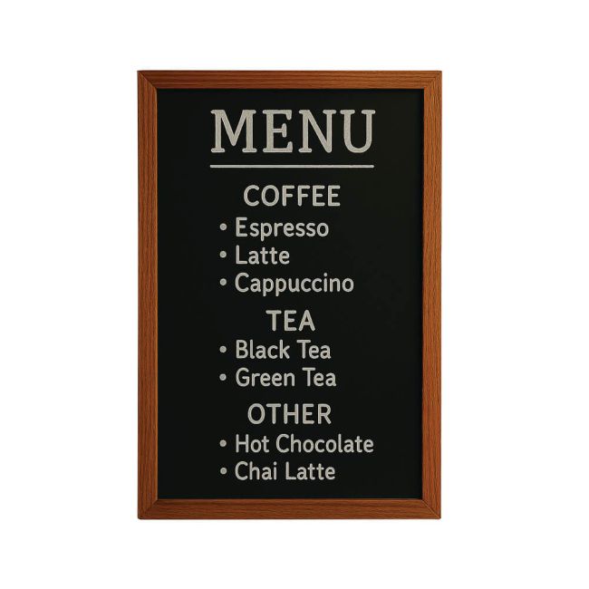 Deflecto Wall Mounted Chalkboard 300x400mm Teak WCB-30-40-TE image 1