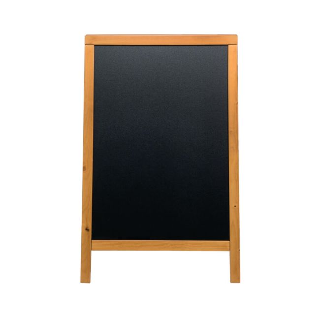 Deflecto Double Sided Pavement A Frame Chalkboard 850x545x440mm Teak PACB-85-TE image 1