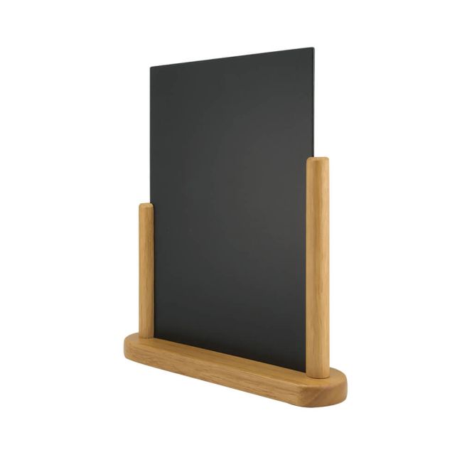 Deflecto Double Sided Medium Countertop Chalkboard Information Display Teak TCB-MED-TE image 3