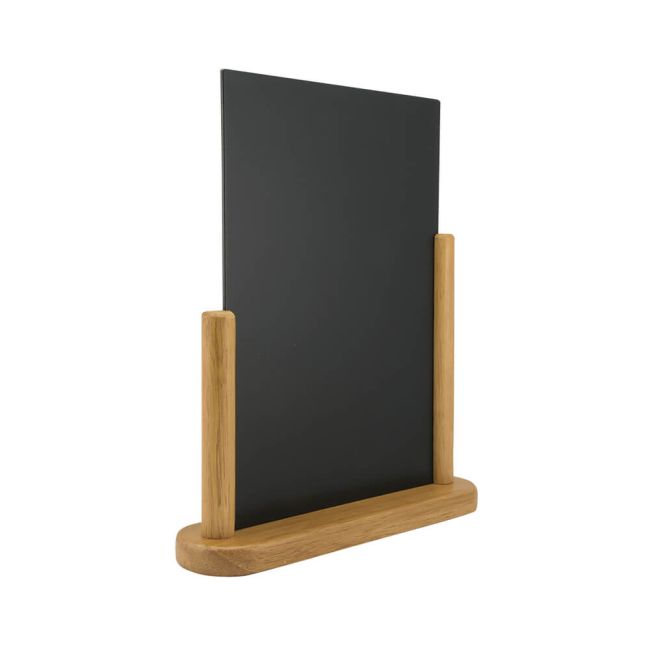 Deflecto Double Sided Small Countertop Chalkboard Information Display Teak TCB-SM-TE image 2