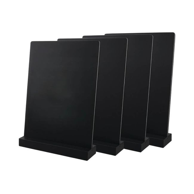 Deflecto Double Sided A5 Countertop Chalkboard Information Display Black (Pack of 4) TCB-A5-BLKX4 image 1