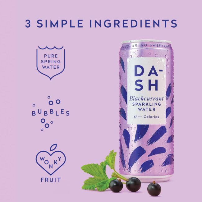 Dash Water Sparkling Water Blackcurrant 330ml Can (Pack of 12) DBL001 image 4