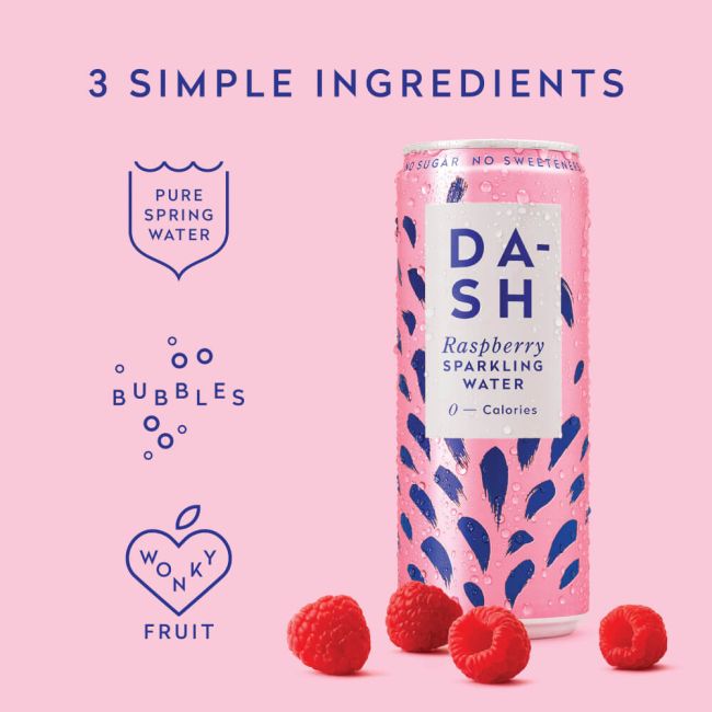Dash Raspberry Dash Water Raspberry 330ml Can (Pack of 12) DBL005 | Printer Base