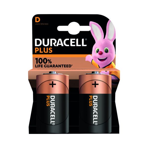 Duracell Plus D Battery Pk2 image