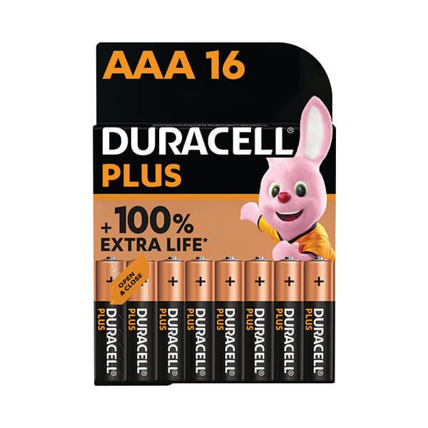 Duracell Plus AAA Battery 100% Pk16 image