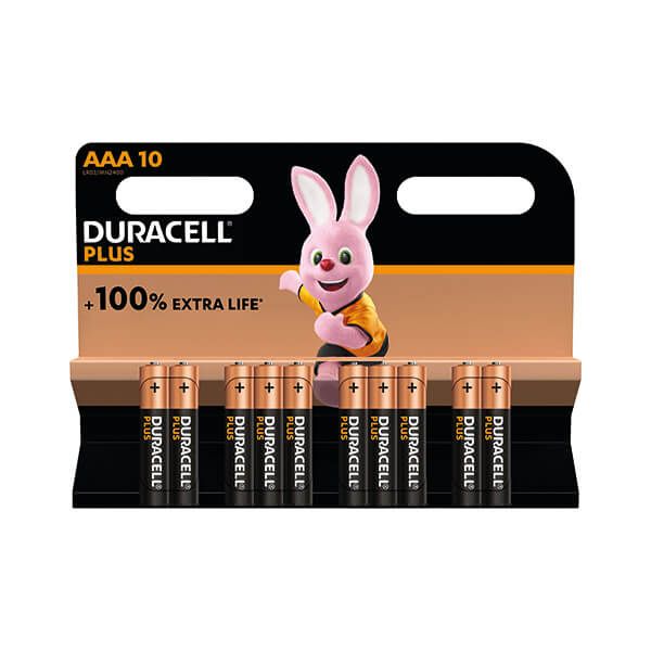 Duracell Plus AAA Battery 100% Pk10 image