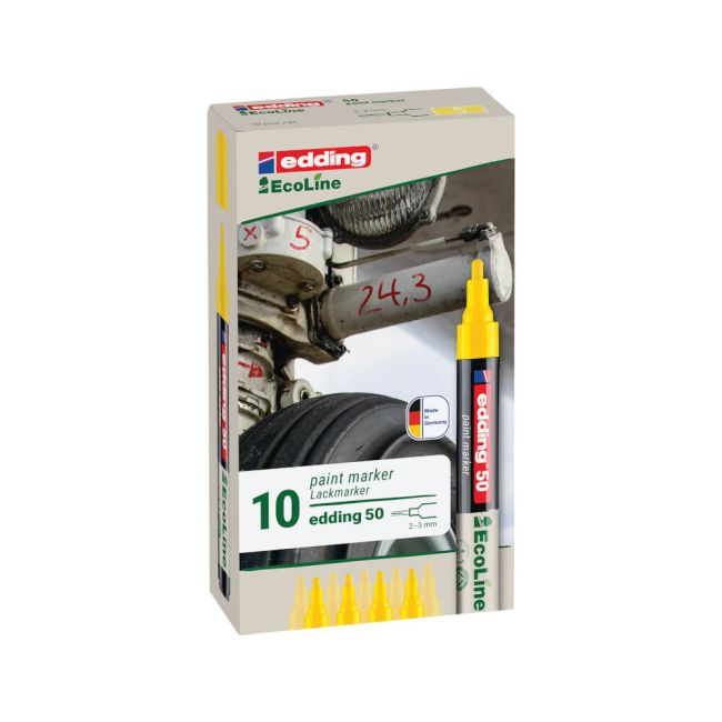 Edding E-50 Water-Based Paint Marker Medium Yellow (Pack of 10) 4-50-005/10 image 5