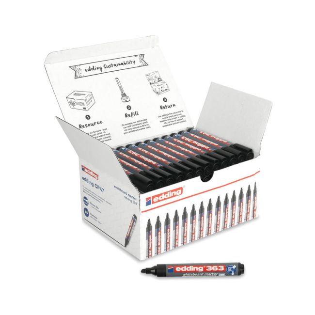 Edding Boardmarker 363 Whiteboard Markers Black (Pack of 50) 4-CP47 image 2