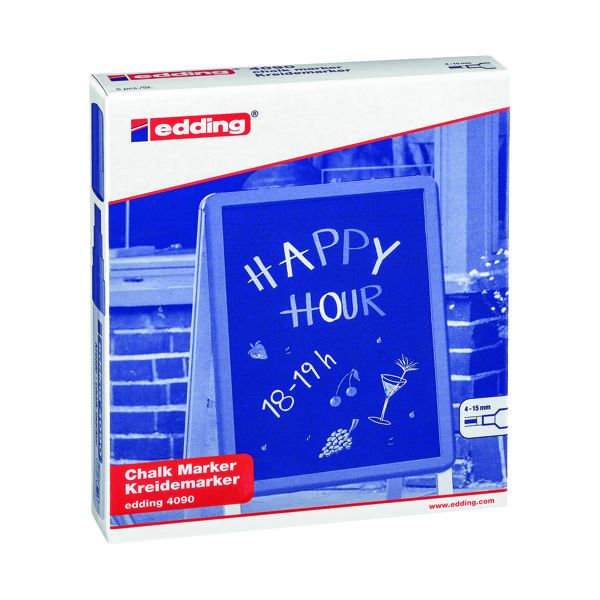Edding 4090 Chalk Mrkrs Chsl Wht Pk5 image