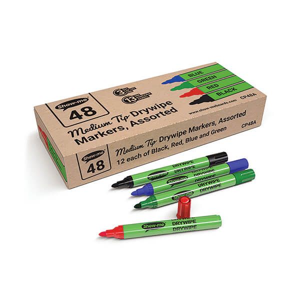Show-me Drywipe Markers Med Ast Pk48 image