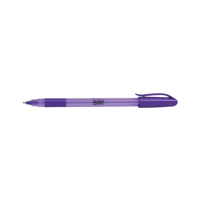 Swash Triangular Ballpoint Pens Rubber-Grip Purple (Pack of 40) + 3 Free Green BBT40PUR image 1