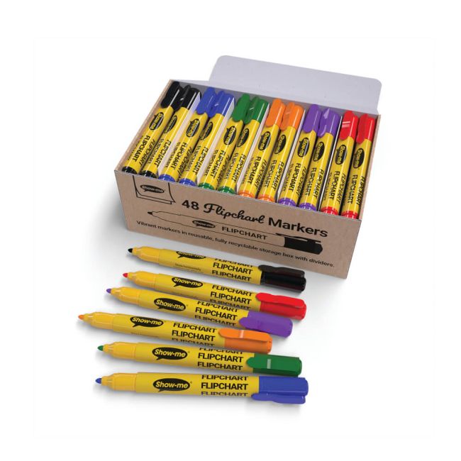 Show-me Flipchart Markers Assorted (Pack of 48) FCM48A image 1