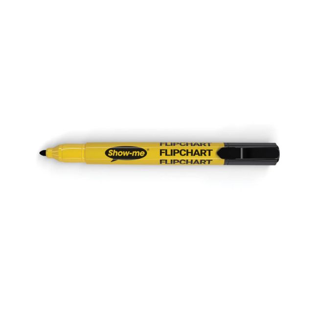 Show-me Flipchart Markers Black (Pack of 10) FCM10BK image 1