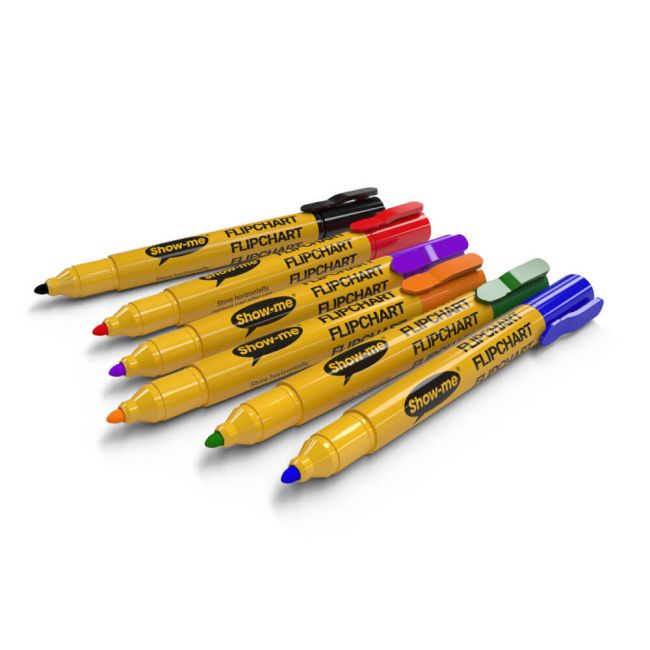 Show-me Flipchart Markers Bullet-Tip Assorted (Pack of 6) FCM6A image 2