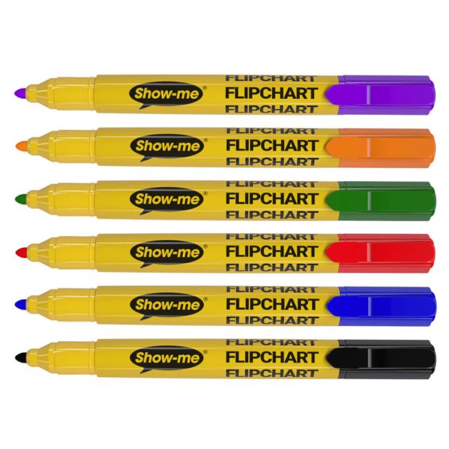 Show-me Flipchart Markers Bullet-Tip Assorted (Pack of 6) FCM6A image 3