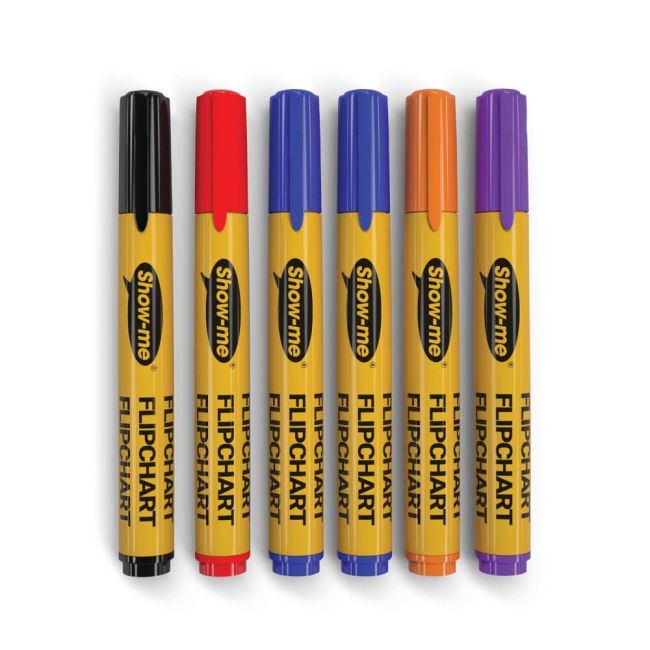 Show-me Flipchart Markers Bullet-Tip Assorted (Pack of 6) FCM6A image 4