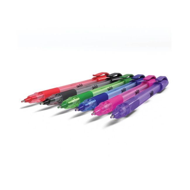 Swash Triangular Ballpoint Pens Rubber-Grip Black (Pack of 40) + 3 Free Purple BBT40BK image 4