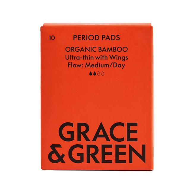 Grace and Green Organic Cotton Bamboo Medium Period Pads (Pack of 10) GGBAMDAY04 image 1