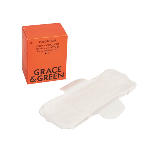 Grace and Green Organic Cotton Bamboo Medium Period Pads (Pack of 10) GGBAMDAY04 image 2