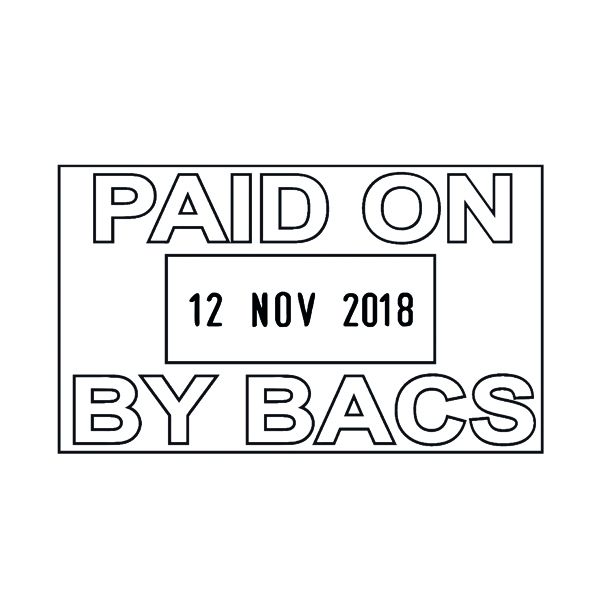 Colop 38 Date Stamp PAID ON BY BACS image