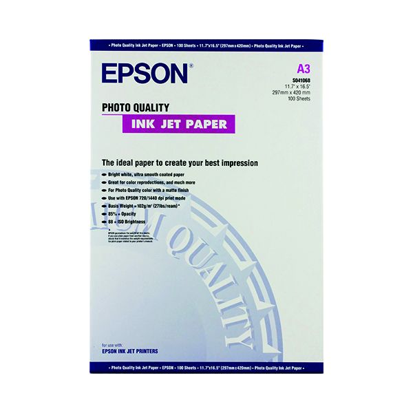 Epson A3 Phot Ppr 105Gsm Wht 100Shts image
