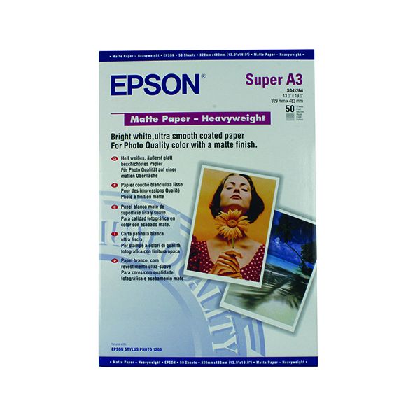 Epson Matte A3+ HWT Photo Paper Pk50 image