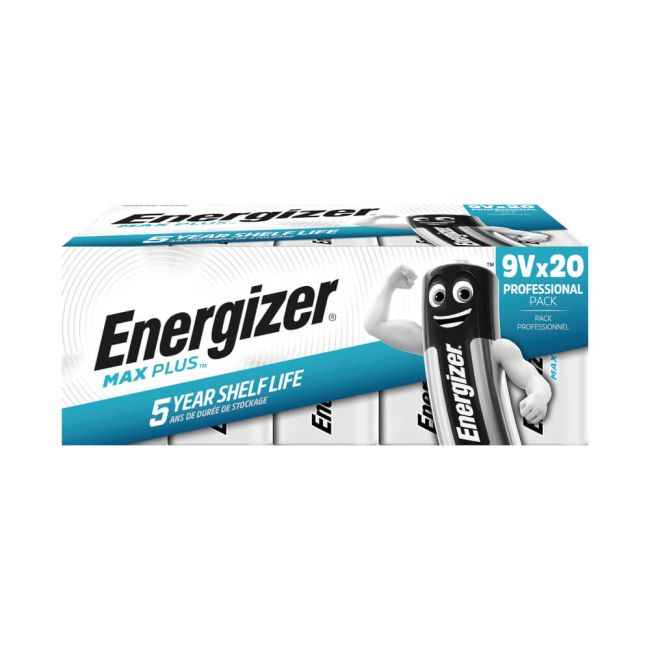 Energizer Max Plus 9V Alkaline Battery (Pack of 20) 423204 image 3