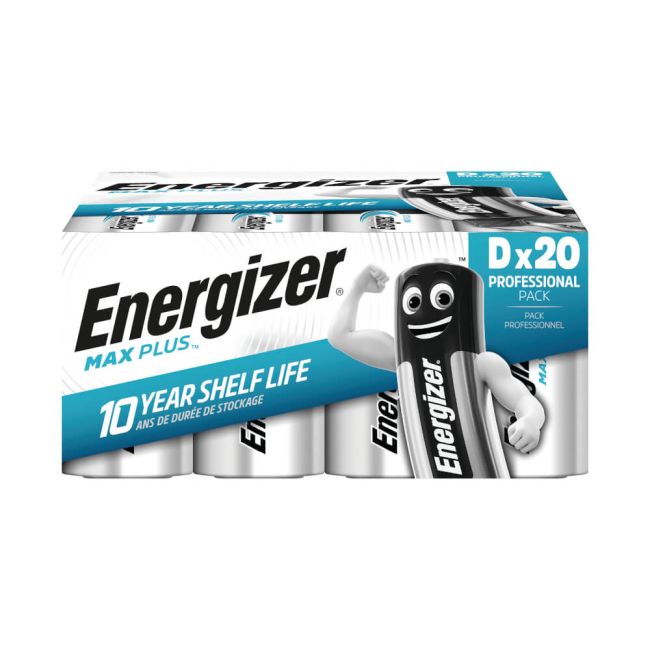 Energizer Max Plus D Alkaline Battery (Pack of 20) 423365 image 3