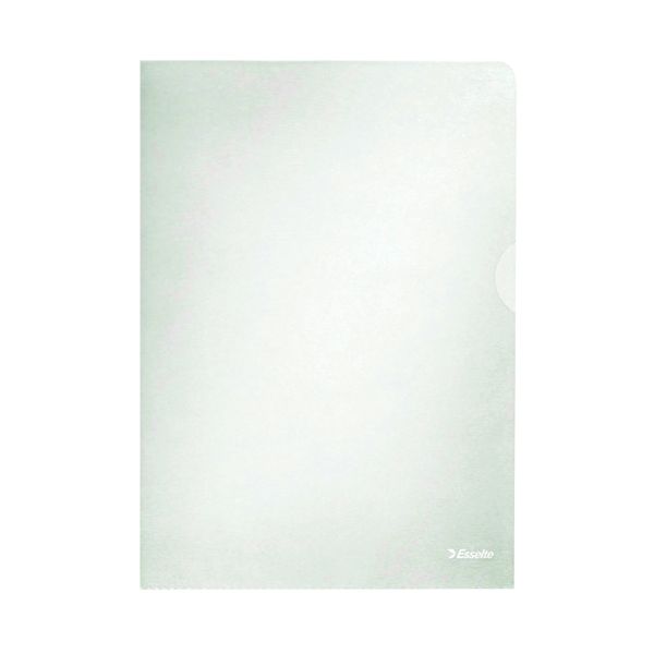 Esselte Embossd Folder A4 Clr Pk100 image