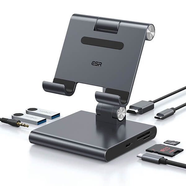 ESR 8-in-1 Port Hub/Stand USB-C Grey image