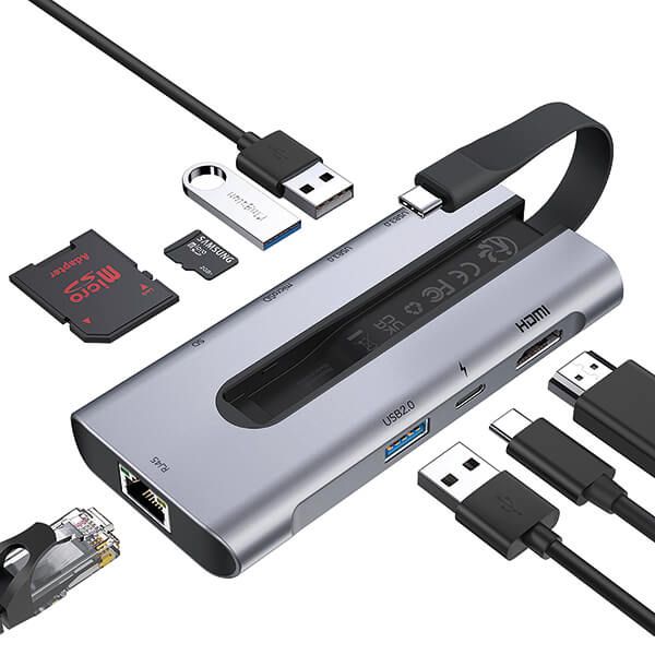 ESR 8-in-1 Portable USB-C Hub Grey image