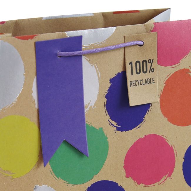 Eurowrap Sketchy Spots Kraft Large Bag (Pack of 6) 32307-2C image 2