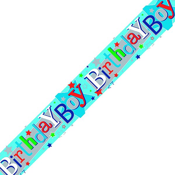 Birthday Boy Banner Blue Pack 6 image