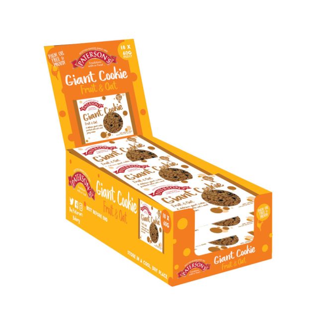 Patersons Giant Cookie Fruity Oat 60g (Pack of 18) F5317 image 2