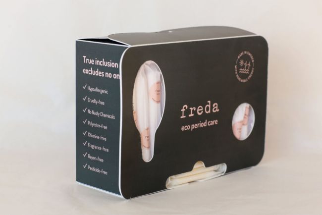 Freda Dispenser + 60 Pads/Applicator + Non Applicator Tampons Regular 2020 image 2
