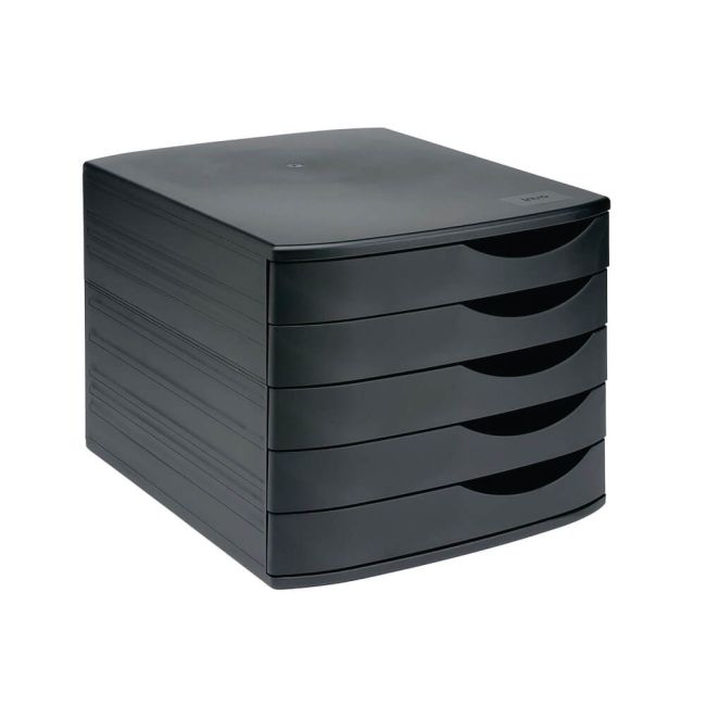 5 Star Desktop 5 Drawer Set A4 Documents up to 260x350mm Black/Black image 1