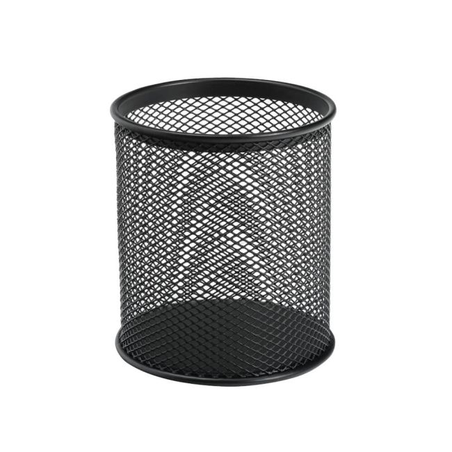 5 Star Pen Pot Wire Mesh Diameter 80mm Height 95mm Black image 1