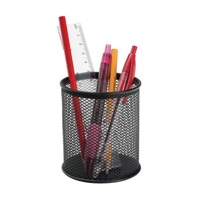 5 Star Pen Pot Wire Mesh Diameter 80mm Height 95mm Black image 2