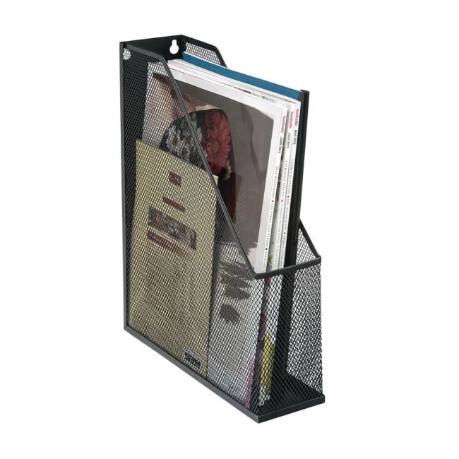 5 Star Office Mesh Magazine Rack Scratch Resistant with Non Marking Rubber Pads A4+ Black image 3