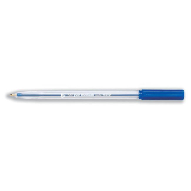 5 Star Office Ball Pen Clear Barrel Medium 1.0mm Tip 0.7mm Line Blue (Pack of 50) image 1