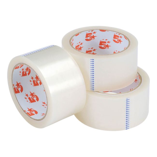 5 Star Office Clear Tape Roll Large Easy-tear Polypropylene 40 Microns 48mmx66m (Pack of 3) image 2