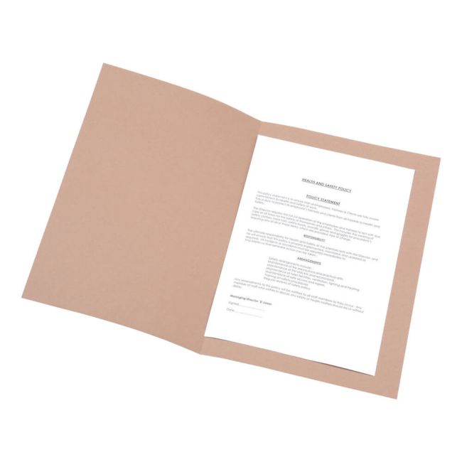 5 Star Office Square Cut Folder Recycled 250gsm Foolscap Buff (Pack of 100) image 2